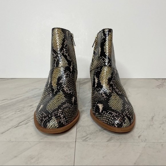Madewell Rosie Snake Print Heeled Booties 7 1/2 - Picture 2 of 12